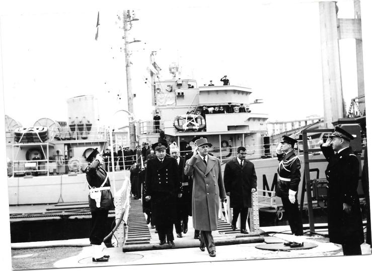 Photo Amiral Visite de Gaulle Brest 15 02 65